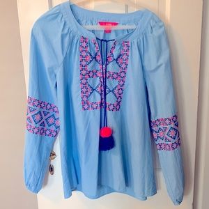 Lilly Pulitzer popover cotton blouse